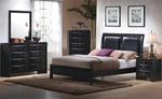 Briana Black Wood/Leatherette Cal King Panel Bed
