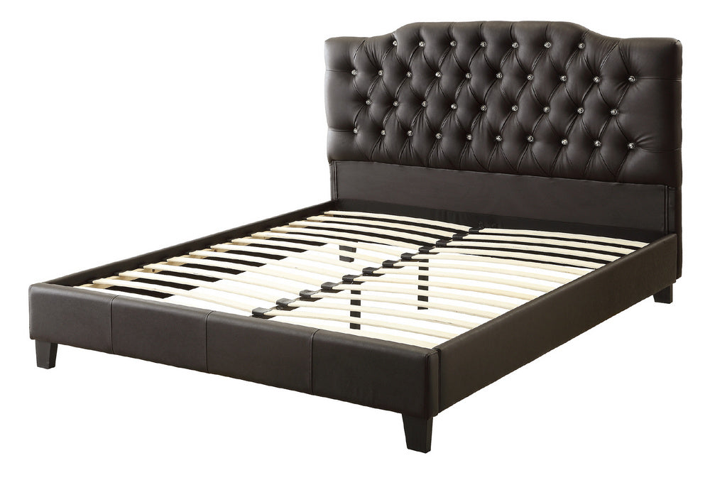 Brigida Black Faux Leather Cal King Bed