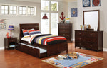 Brogan Brown Cherry Wood Full Bed with Trundle