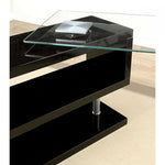 Bronwen Contemporary Black Glass/Chrome Desk