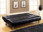 Bulle Black Leatherette Futon Sofa