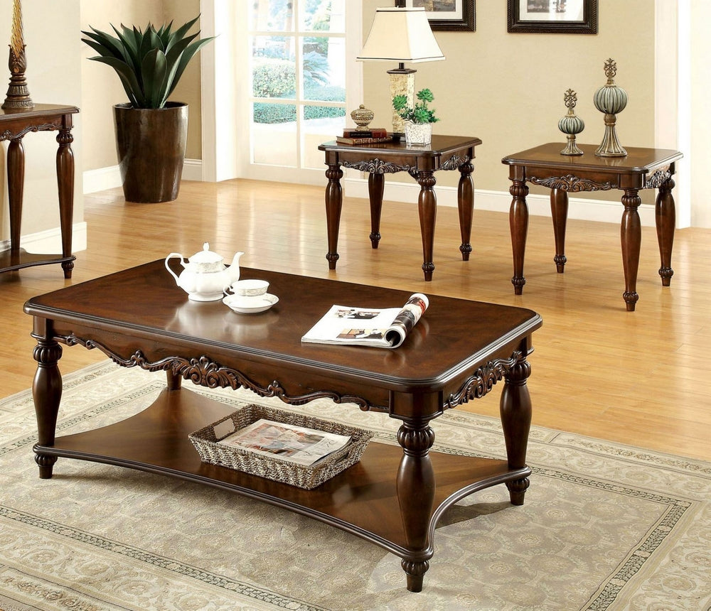 Bunbury 3-Piece Cherry Wood Table Set