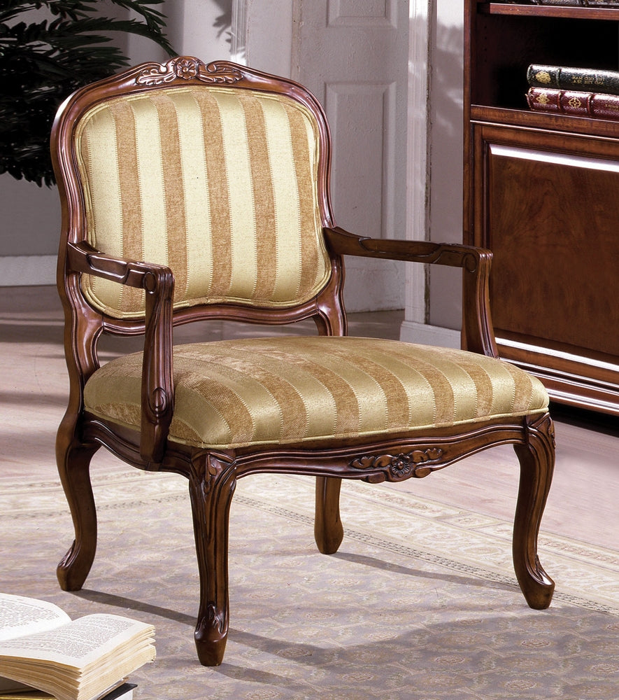 Burnaby Gold/Antique Oak Accent Chair