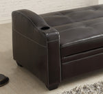 Caffery Dark Brown Bi-Cast Vinyl Sofa Bed (Click Clack)