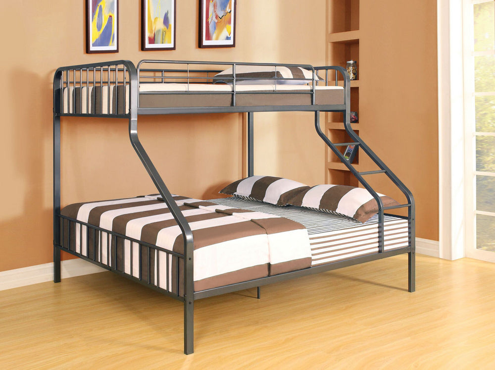 Caius Gunmetal Metal Tube Twin XL/Queen Bunk Bed