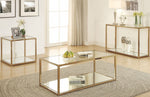 Calantha Chocolate Chrome Coffee Table with Glass Top