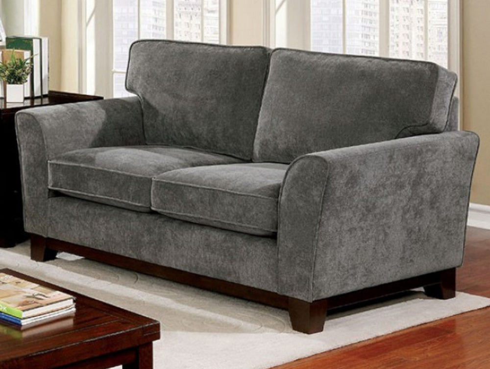 Caldicot Gray Tight Woven Chenille Loveseat