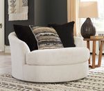 Cambri Snow Fabric Oversized Swivel Chair