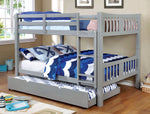 Cameron Gray Wood Full/Full Bunk Bed w/Trundle