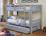 Cameron Gray Wood Twin Bunk Bed with Trundle