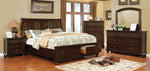 Castor Brown Cherry Solid Wood King Bed