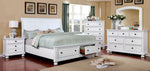 Castor White Solid Wood Chest