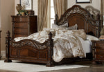 Catalonia Cherry Wood Queen Bed with Resin Decoration