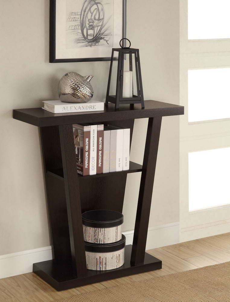 Caterina Cappuccino Wood Console Table