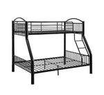 Cayelynn Black Metal Tube Twin/Full Bunk Bed