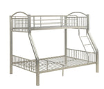 Cayelynn Silver Metal Tube Twin/Full Bunk Bed