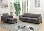 Ceasar 3-Pc Gray Calico Fabric Sofa Set