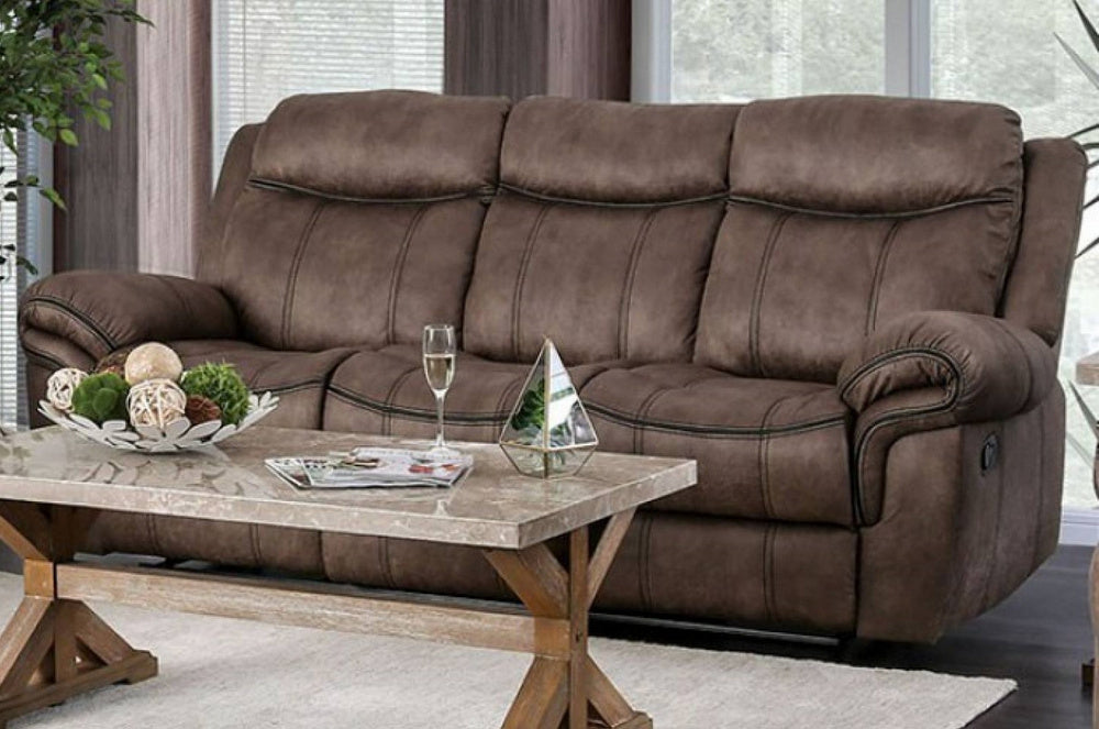 Celia Fabric-like Vinyl Manual Recliner Sofa