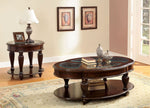 Centinel Dark Cherry Wood/Glass End Table