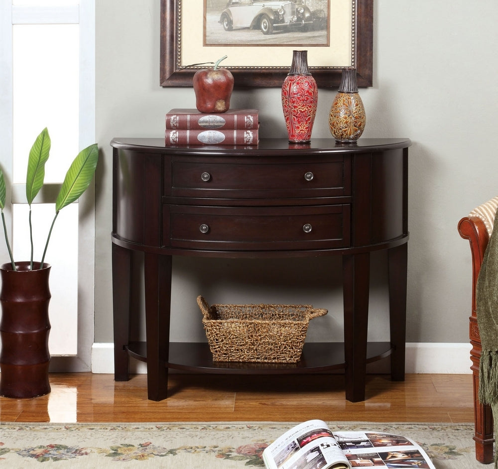 Chanti Transitional Espresso Wood Side Table