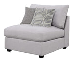 Cambria 5-Pc Grey Linen-Like Fabric Modular Sectional