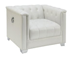 Chaviano 4-Pc Pearl White Leatherette Sofa Set