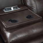 Chenai Brown Leather Gel Manual Recliner Sofa