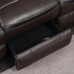 Chenai Brown Leather Gel Manual Recliner Sofa