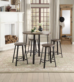 Chevre 2 Brown Wood/Dark Gray Counter Height Stools