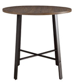 Chevre Brown Wood/Dark Gray Metal Counter Height Table