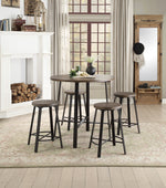 Chevre Brown Wood/Dark Gray Metal Counter Height Table