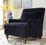 Chiara Midnight Blue Fabric Accent Chair