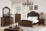 Chiarina Dark Brown Faux Leather/Wood King Bed