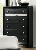 Chrissy Black Wood Chest with Hidden Drawer