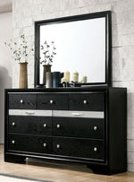 Chrissy Black Wood Dresser with Hidden Drawers