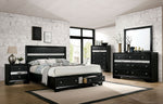 Chrissy Black Wood King Bed with Storage