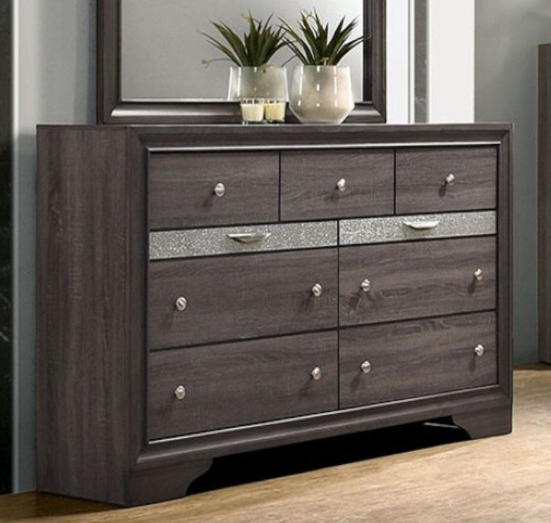 Chrissy Gray Wood Dresser with Jewelry Drawer