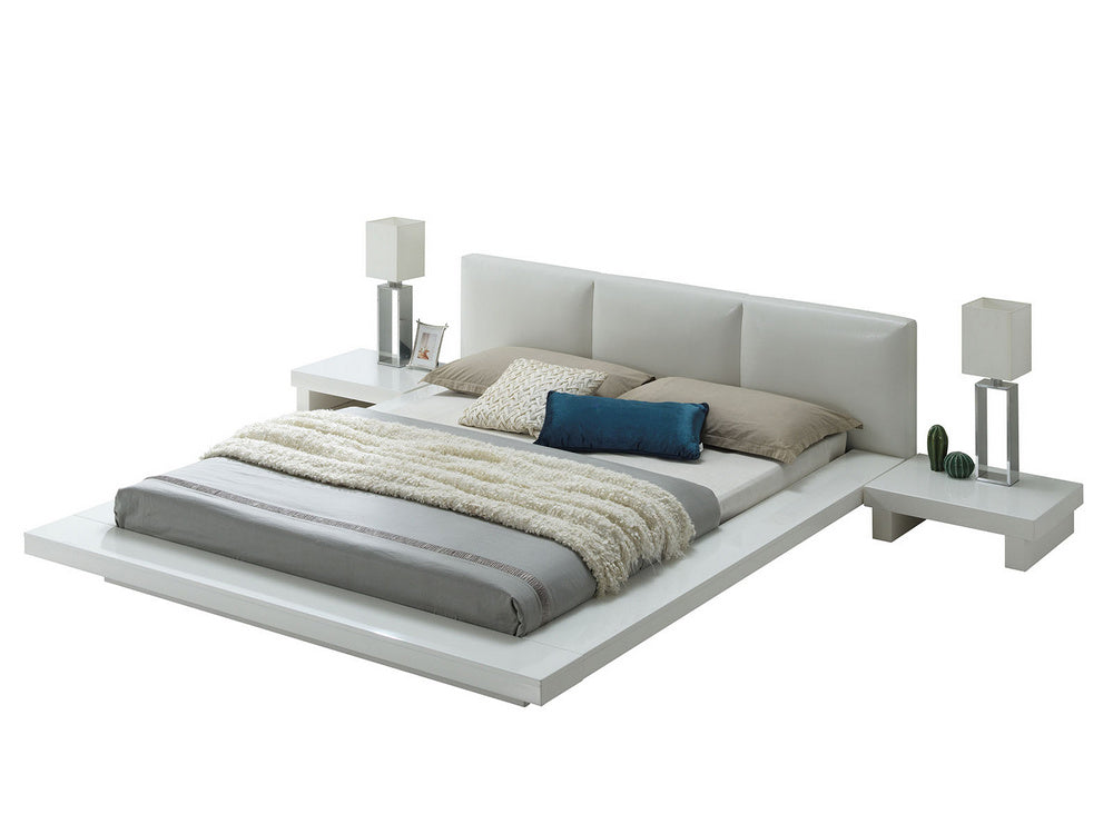 Christie White Wood Low Profile Queen Bed Aetna Stores