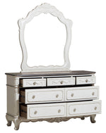 Cinderella Antique White/Grey Wood 7-Drawer Dresser