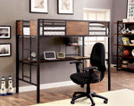 Clapton Black Metal Twin Bed with Workstation