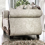 Clarice Beige/Silver Chenille Loveseat