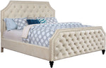 Claudine Contemporary Beige Fabric King Bed