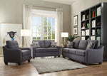 Cleavon II Gray Linen Sofa with 2 Pillows