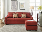 Cleavon II Red Linen Sectional Sofa with Pillows