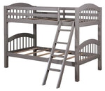 Coney Island Gray Wood Twin Bunk Bed