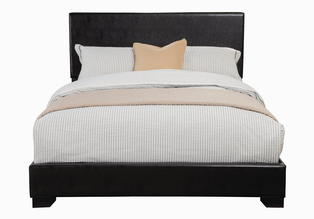 Conner Black Leatherette Cal King Panel Bed