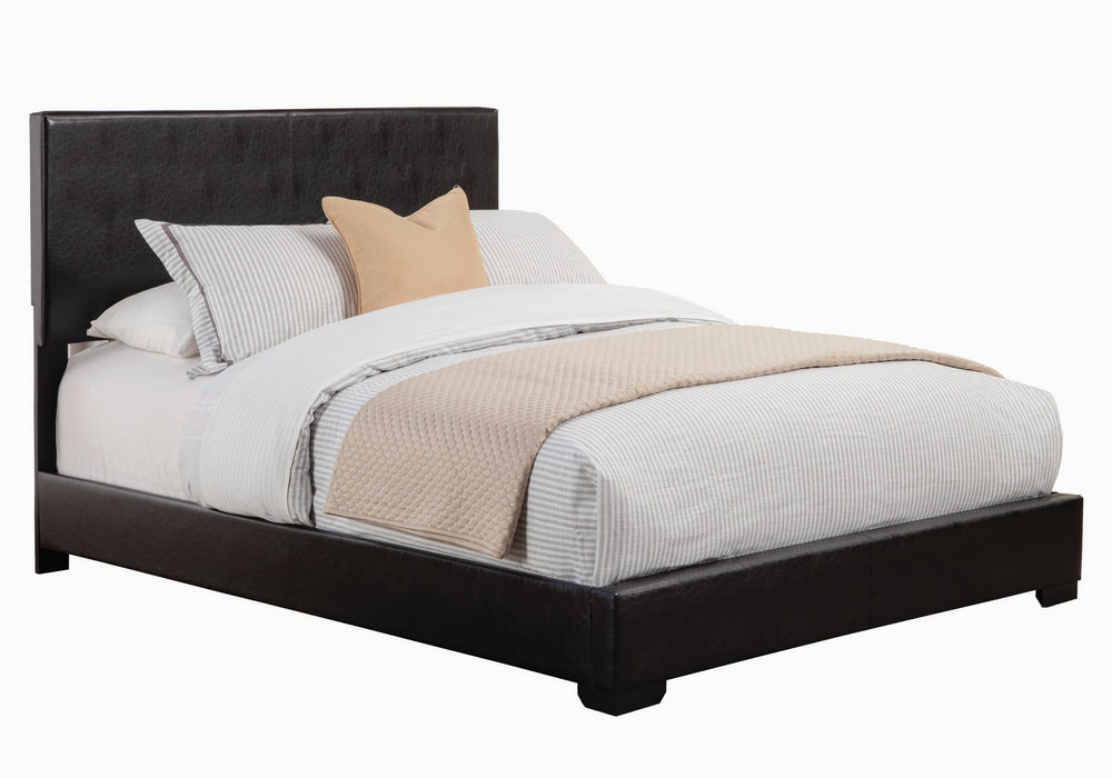Conner Black Leatherette Queen Panel Bed