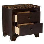 Conner Cappuccino Wood 2-Drawer Nightstand