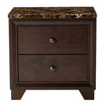 Conner Cappuccino Wood 2-Drawer Nightstand