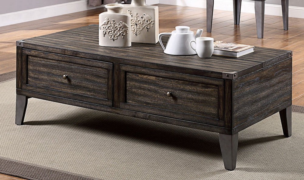 Piedmont Dark Oak Wood Lift-Top Coffee Table